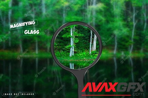 Textured Magnifying Glass Photo Effect for Posters