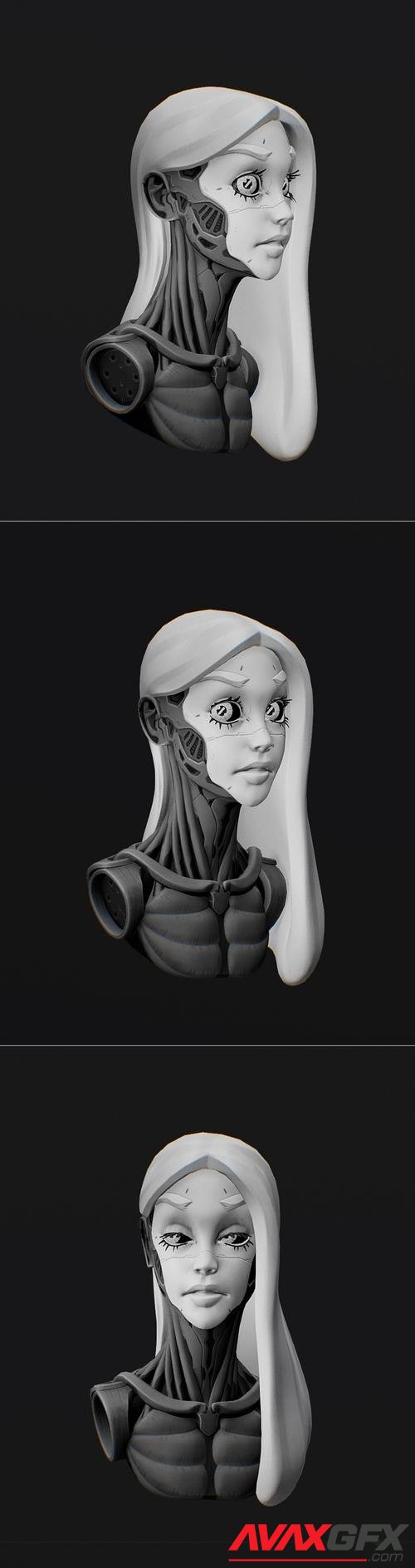 Cyborg Girl 3D Print
