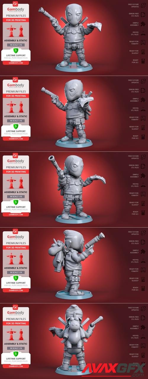 Chubby Deadpool 3D Print