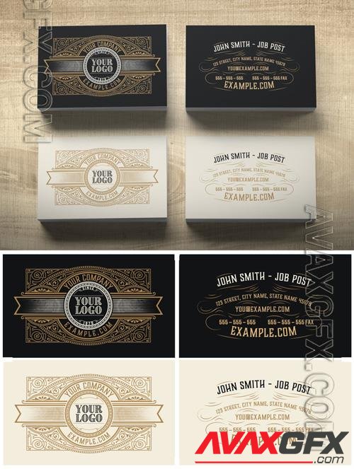 Vintage-Style Business Card Layout-211157125 [Adobestock]