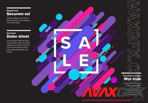 Sale Poster Layout with Brightly Colored Design Elements-205295375 [Adobestock]