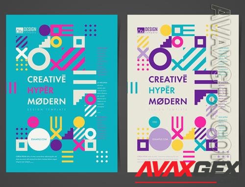 Flyer Layout with Colorful Geometric Shapes-212936345 [Adobestock]