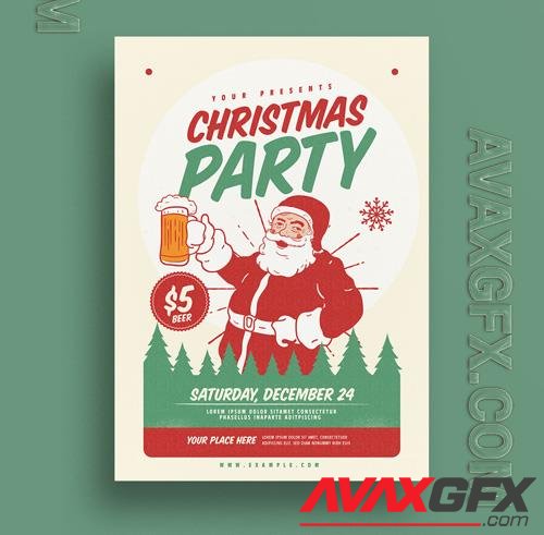 Christmas Party Flyer with Santa and Beer 179911399 [Adobestock]
