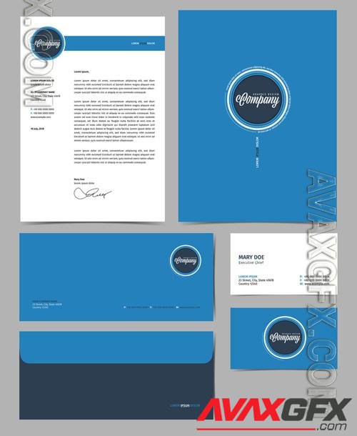 Business Stationery Layout Kit with Blue Accents-198659961 [Adobestock]