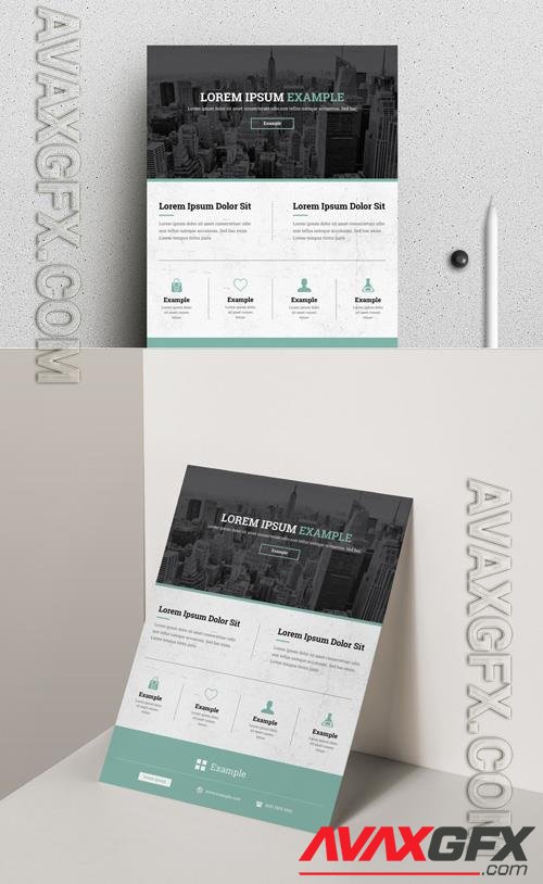 Business Flyer Layout with Teal Accents-209942056 [Adobestock]