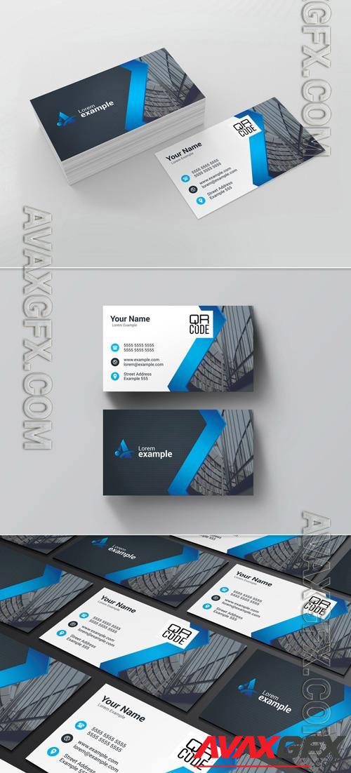 Blue Zig-Zag Business Card Layout-203988281 [Adobestock]