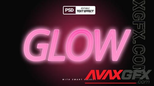 For creativity and design psd glow pink text effect template design