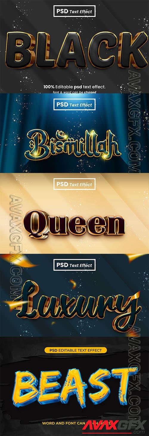 Psd style text effect editable set creativity and design vol 174