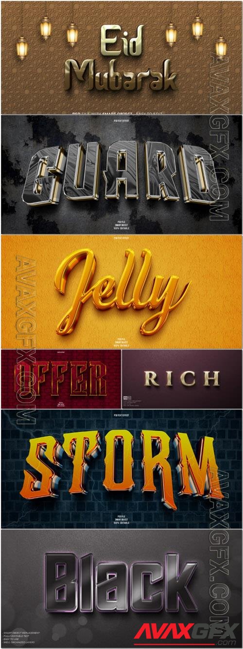 Psd style text effect editable set creativity and design vol 172