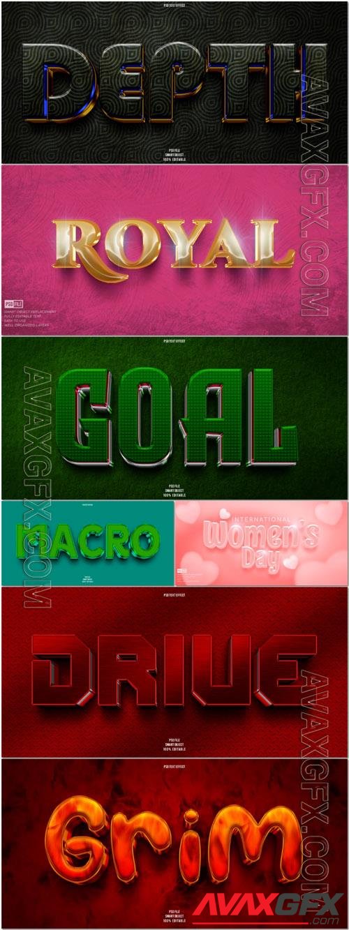 Psd style text effect editable set creativity and design vol 171