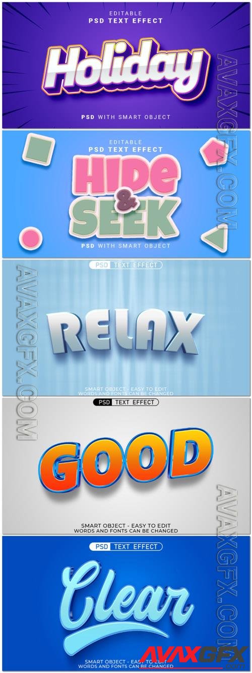 Psd style text effect editable set creativity and design vol 170