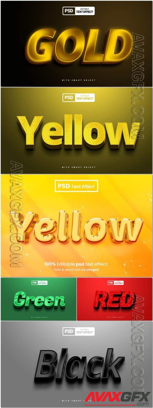 Psd style text effect editable set creativity and design vol 166