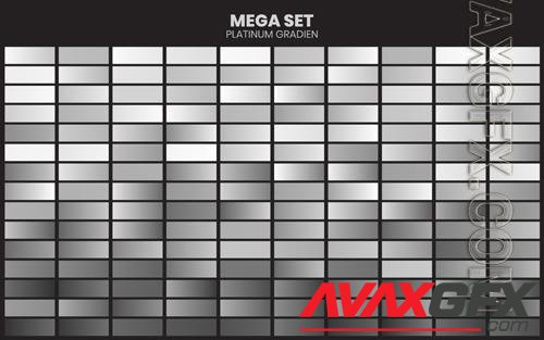 Mega set of stylish metallic gradients, metal vector set