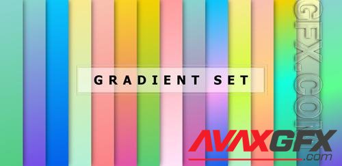 Gradient vector abstract set with a trendy color