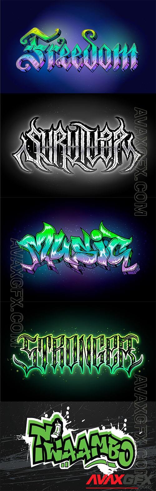 Creative hand drawn graffiti vector text effect