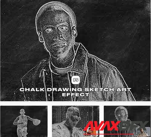 Chalk Drawing Sketch Art Effect - CGPDRWB