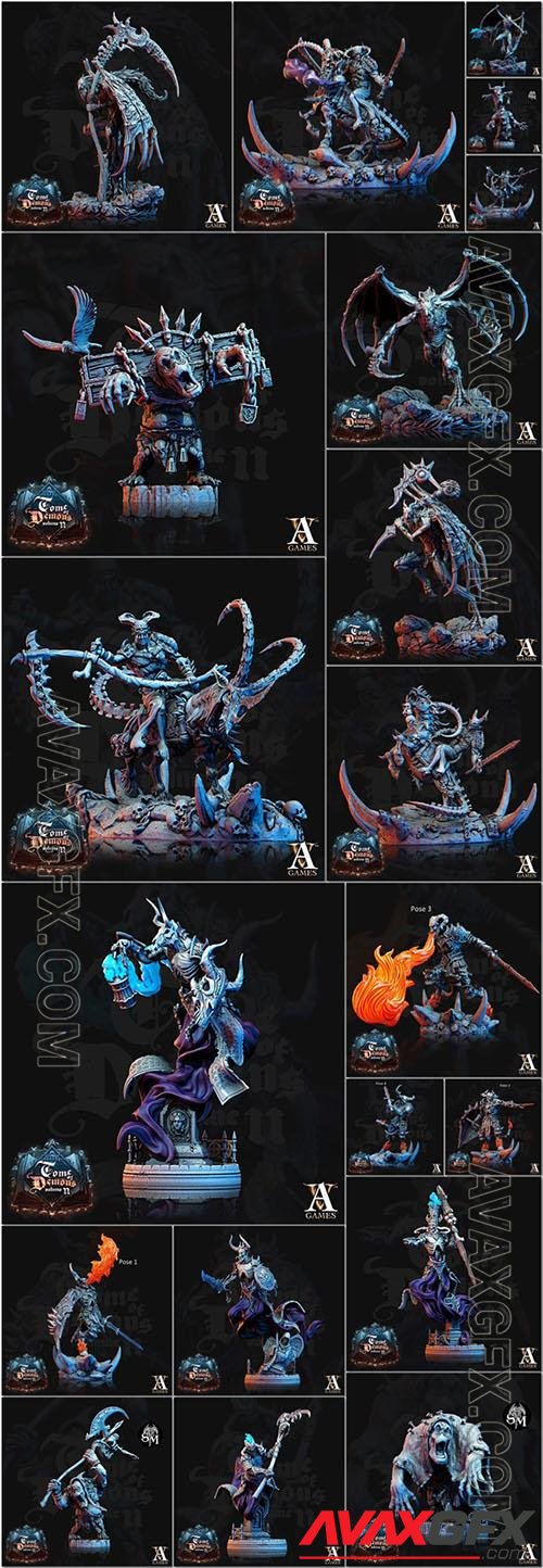 Demon Skull and Bloodhorn Raider - big set collection 3d print