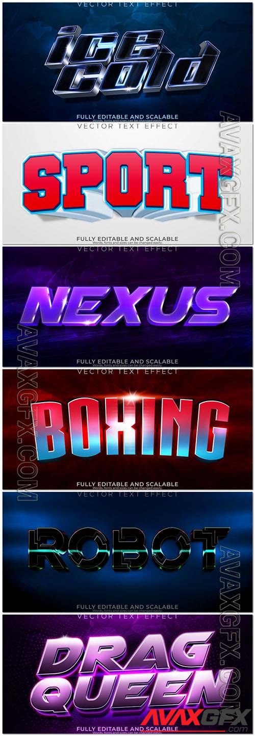 Vector 3d text editable, beautiful text effect font vol 33