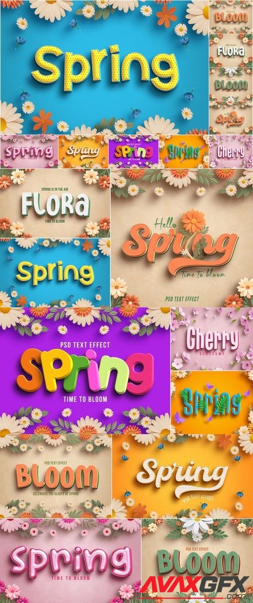 Spring Text Effect Set [PSD]