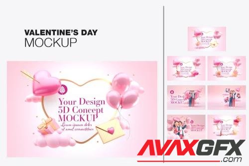 Set Valentine's Day Concept Mockup [PSD]