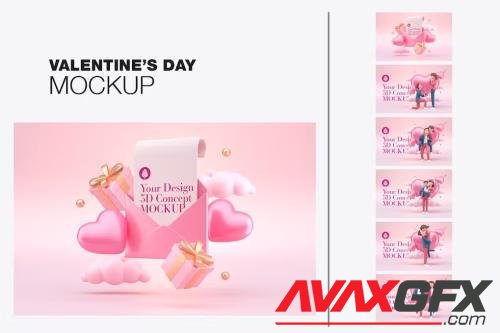 Set Valentine's Day Concept Mockup [PSD]