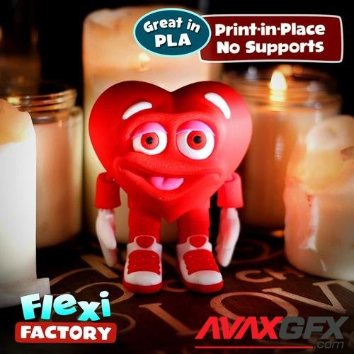 Flexi Factory - Print in Place Herbert the Heart 3D Print