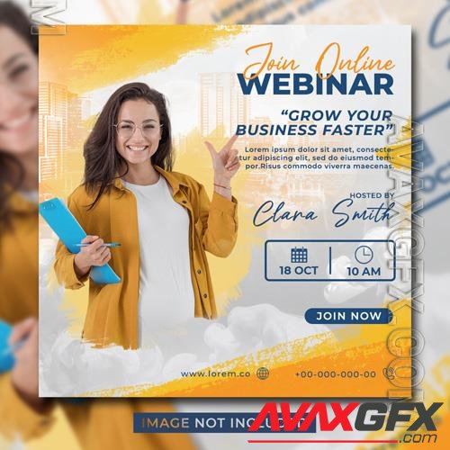 PSD modern live webinar flyer social media post template banner beautiful design