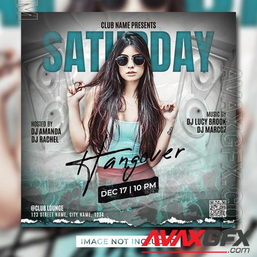 PSD dj club party flyer social media post template banner beautiful design vol 5