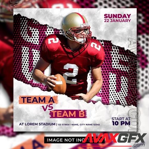 PSD american football schedule club square social media banner or beautiful design flyer