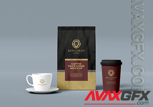 PSD coffee branding packaging mockupstylish design