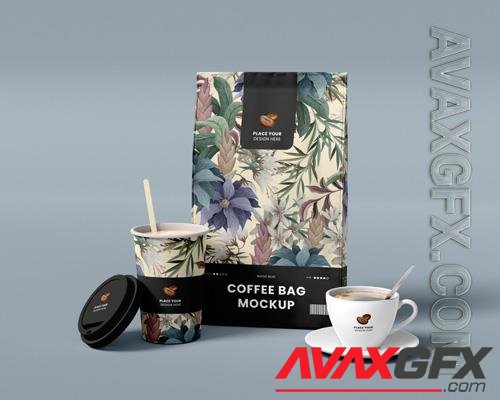 PSD coffee branding packaging mockup stylish design vol 13