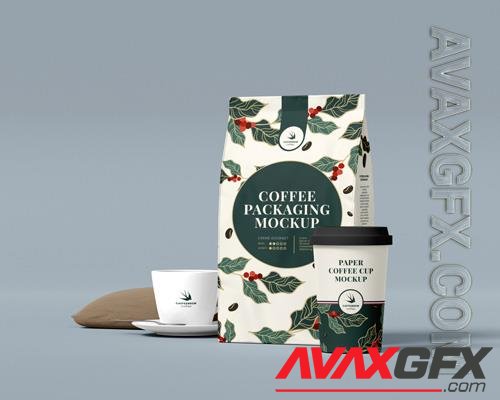 PSD coffee branding packaging mockup stylish design vol 9