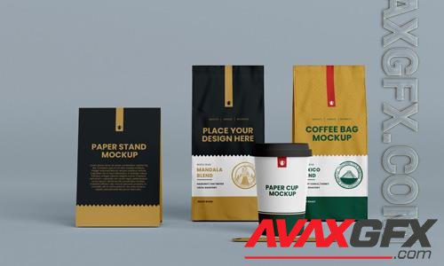 PSD coffee branding packaging mockup stylish design vol 8