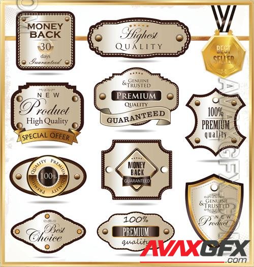 Vector luxury golden labels beautiful design  collection