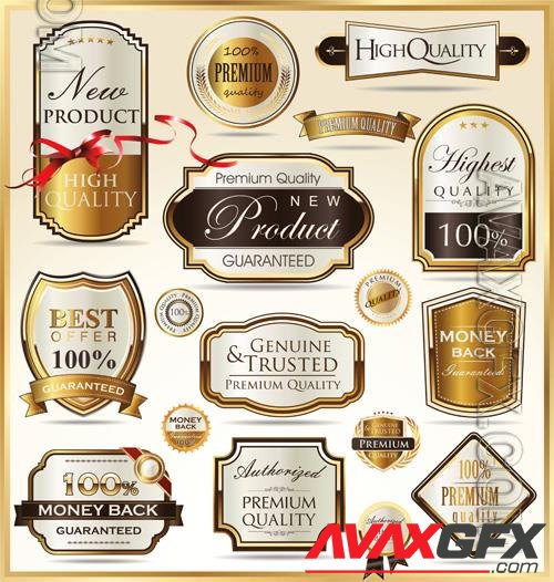 Vector luxury golden labels beautiful design  collection vol 5