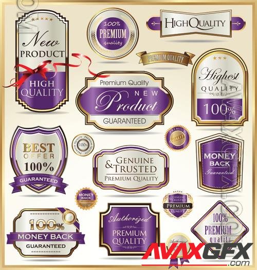 Vector luxury golden labels beautiful design  collection vol 4