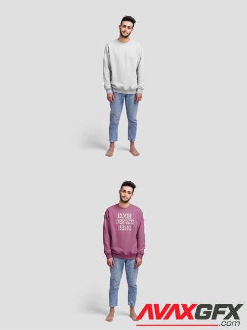 Man Wearing Sweatshirt Mockup Looking at Camera 535401553 [Adobestock]