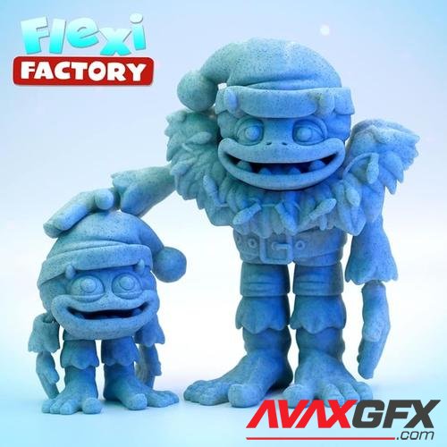 Flexi Factory - Christmas Yeti and Baby Yeti 3D Print