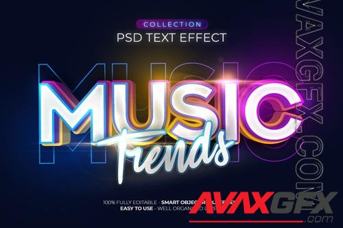 PSD music trends custom text effect