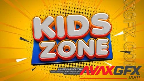 PSD kids zone 3d custom text effect