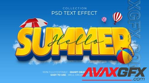 PSD hello summer custom text effect