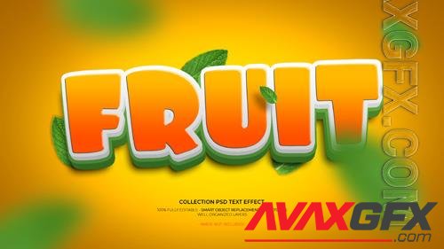 PSD fruit fresh 3d custom text effect