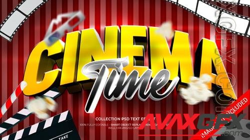 PSD cinema time 3d custom text effect