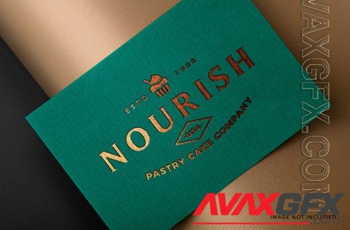 PSD gold debossed stylish logo mockup template design