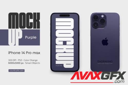 iPhone 14 Pro Max Purple Mockup - 12767796