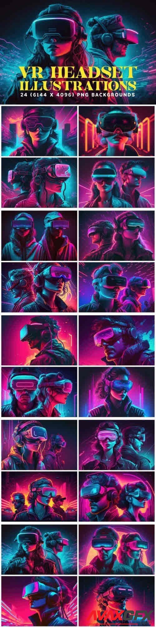 24 VR Headset Illustrations in 6K - 12762934