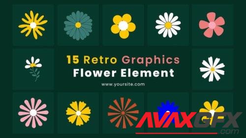 Circular Rotate Retro Graphics Flower Element Pack 43641882 [Videohive]