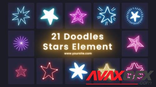Doodles Colorful Stars 21 Element Pack 43641700 [Videohive]