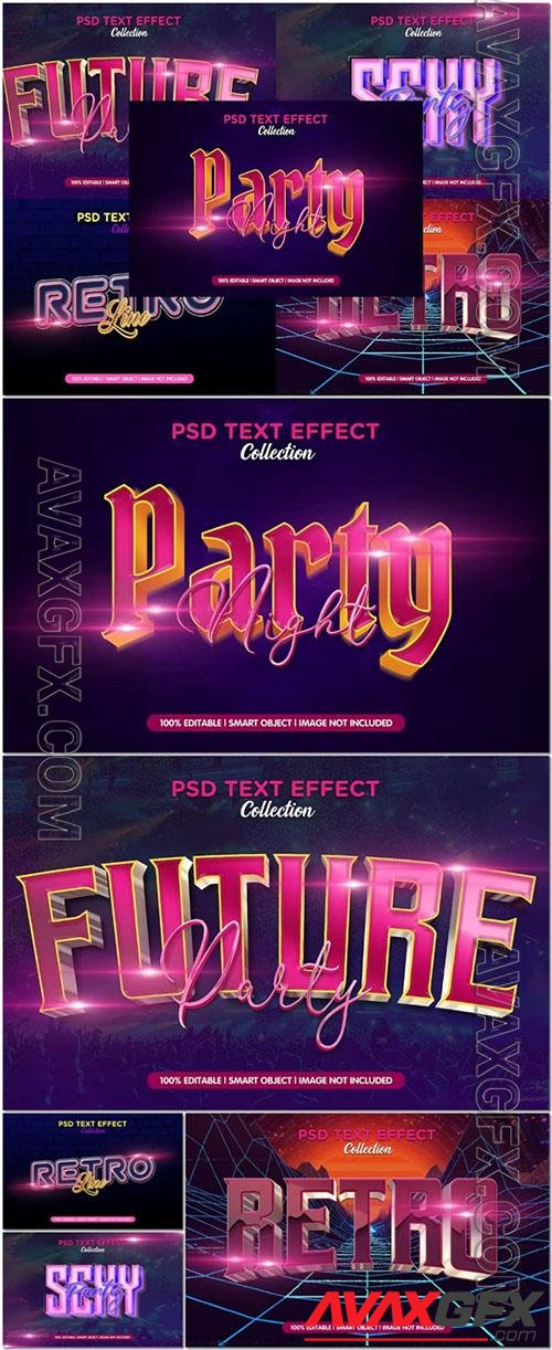 Retro Style Text Effect PSD Template Design