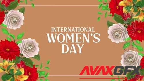 Happy International Women's Day animated motion graphics, March 8, greeting card background 4k V3